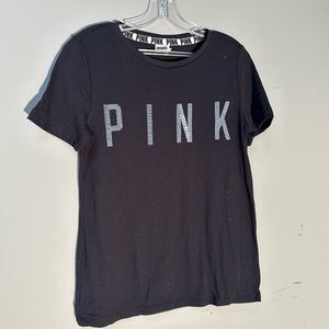 Pink- Short Sleeve Black T-shirt.  Very sparkly Logo